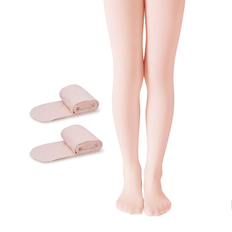 PAPPNTI 2 Pairs Girls' Ultra Soft Pro Dance Tights Ballet Footed Daily Student Tights (Toddler/Little Kid/Big Kid) Ballet Pink 5-7 Years - Image 2